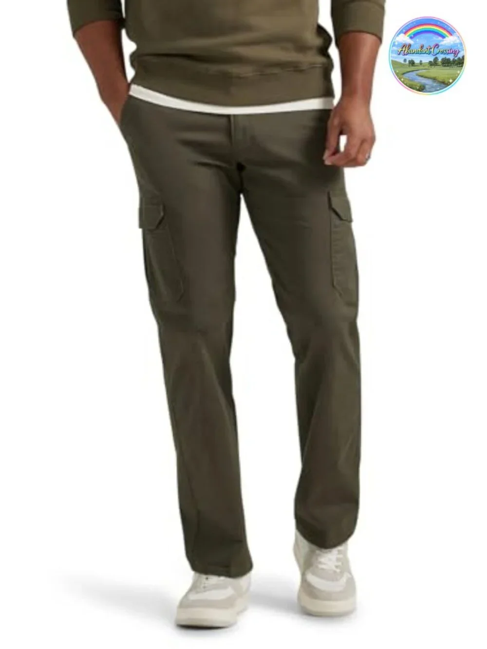 Men's Performance Stretch Twill Cargo Pants Straight Fit 32 Inseam
